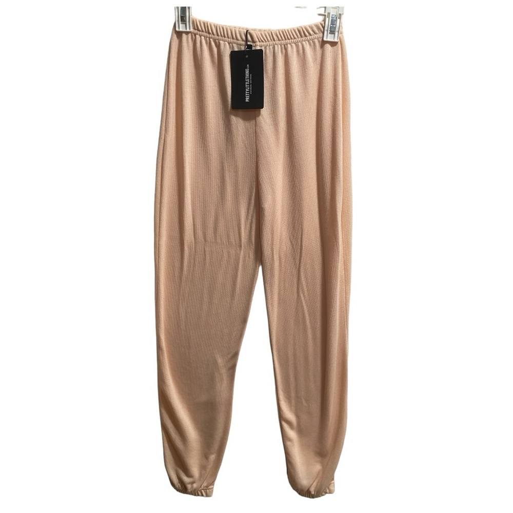 Pretty Little Things Basic Cuffed Hem Joggers, Peach, size 4 (UK size)